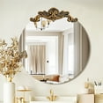 thumbnail image 2 of LUVODI 35.43x37.20 inch Baroque Antique Round Mirror Wall Decor Bathroom Mirror Ornate Entryway Mirrors, 2 of 11
