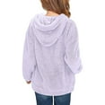 thumbnail image 5 of Ruyang Girls Fleece Pullover Sweatshirt Oversized Fuzzy Hoodies Kids Fall Winter Warm Plain Hooded Sweatshirts Pocket, 5 of 8