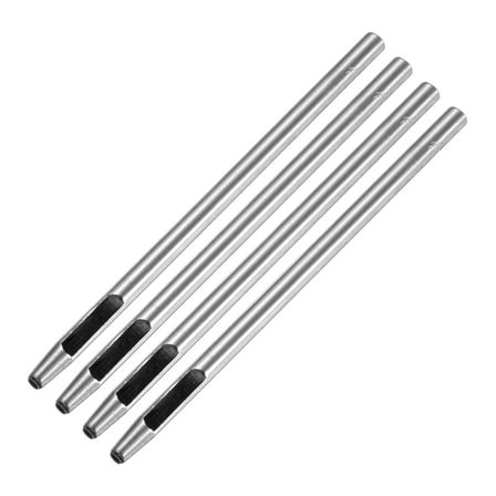 Uxcell 2.5mm Leather Hole Punch Tool [4PCS] - Metal Round Belt Hole Puncher for Leather Working & Belts &  Paper & Plastic