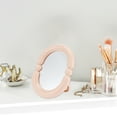 thumbnail image 3 of 1 Pc Espejo Cosmético de Escritorio Conveniente para Mujeres para Viajes de Negocios Salón de Belleza Espejo de Plástico y Vidrio Rosa, 3 of 3