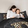 thumbnail image 5 of Homewish Personalized Initial Bow Knot P 3-Piece Full Size Comforter Sets for Boys Girls,Gothic Boho Damask Bedding Comforter Set,Leopard Print Lightweight Bedding Sets,Lightweight Room Decor, 5 of 8