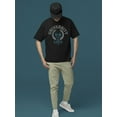 thumbnail image 2 of University of Life - Dark Emoji College Style Graphic Men's T-shirt, 2 of 4