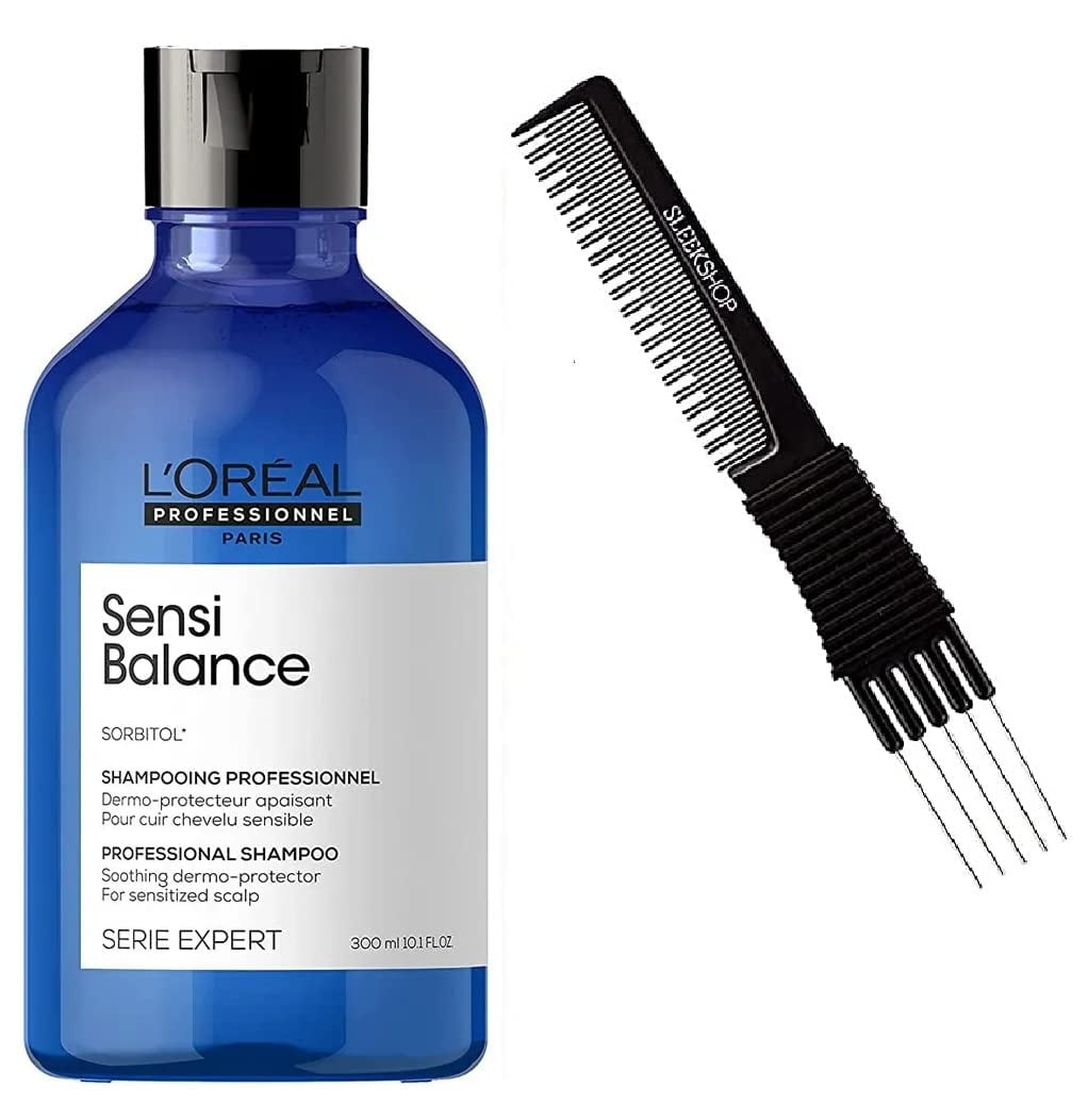 SERIE EXPERT Sensi Balance Professional Shampoo, Soothing Dermo-Protector for Sensitized Hair Scalp Loreal (w/ Sleek Teasing Comb) (SENSI BALANCE SHAMPOO - 10.1 oz / 300 ml) - Walmart.com