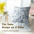 thumbnail image 6 of Navy Blue Vintage Throw Pillow Covers 22x22 Inch Pack of 2 Vintage Cottage Cushion Pillow Case Square Cotton Countryside Style French Country Pillowcase for Farmhouse Party Sofa Home Bedroom Outdoor, 6 of 6