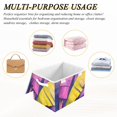 thumbnail image 7 of Purple and Yellow Palm Leaves Large Storage Bins with Linen Collapsible Lid Storage Box 16.7 x 12.6 x 11.8in, 7 of 7