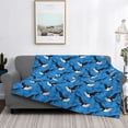thumbnail image 2 of Rateoe Whale And Sea Pattern Flannel Throw Blanket, Ultra-soft Blanket for Bed, Couch, Car, Hypoallergenic Anti-pilling blanket-, 2 of 6