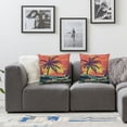 thumbnail image 3 of Acheng Hawaii Beach Throw Pillow Cover Vintage Palm Tree Sun Tropical Island Giant Wave Pillow Cases Home Decorative Cushion Cover for Bed Sofa,2 Pcs White, 3 of 6
