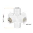 thumbnail image 2 of Conector de muebles Uxcell de 3/4" 6 vías, acoplamiento de tubería de grado de construcción, blanco, 2 of 7