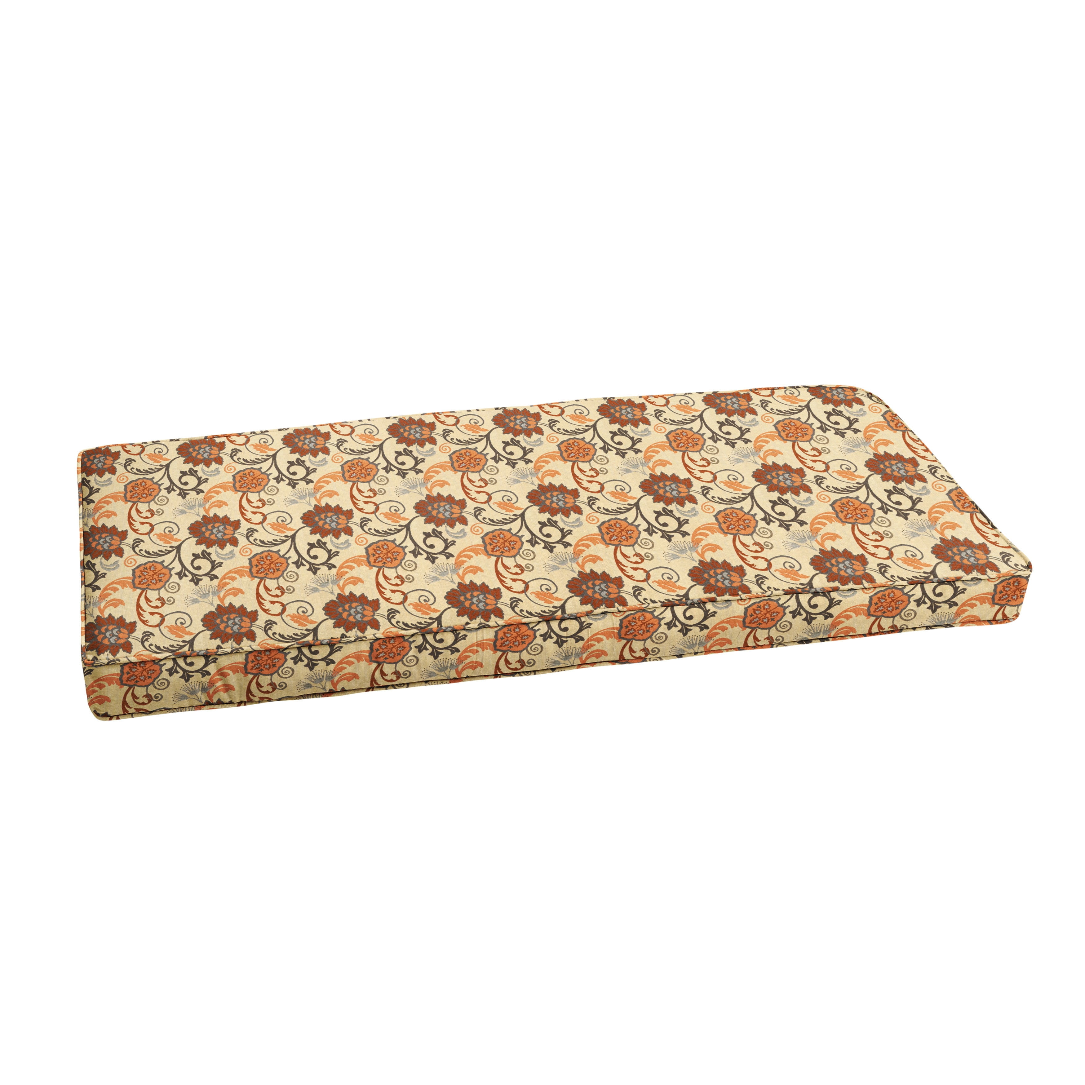 Humble and Haute Sunbrella Beige Floral Indoor/ Outdoor Bench Cushion