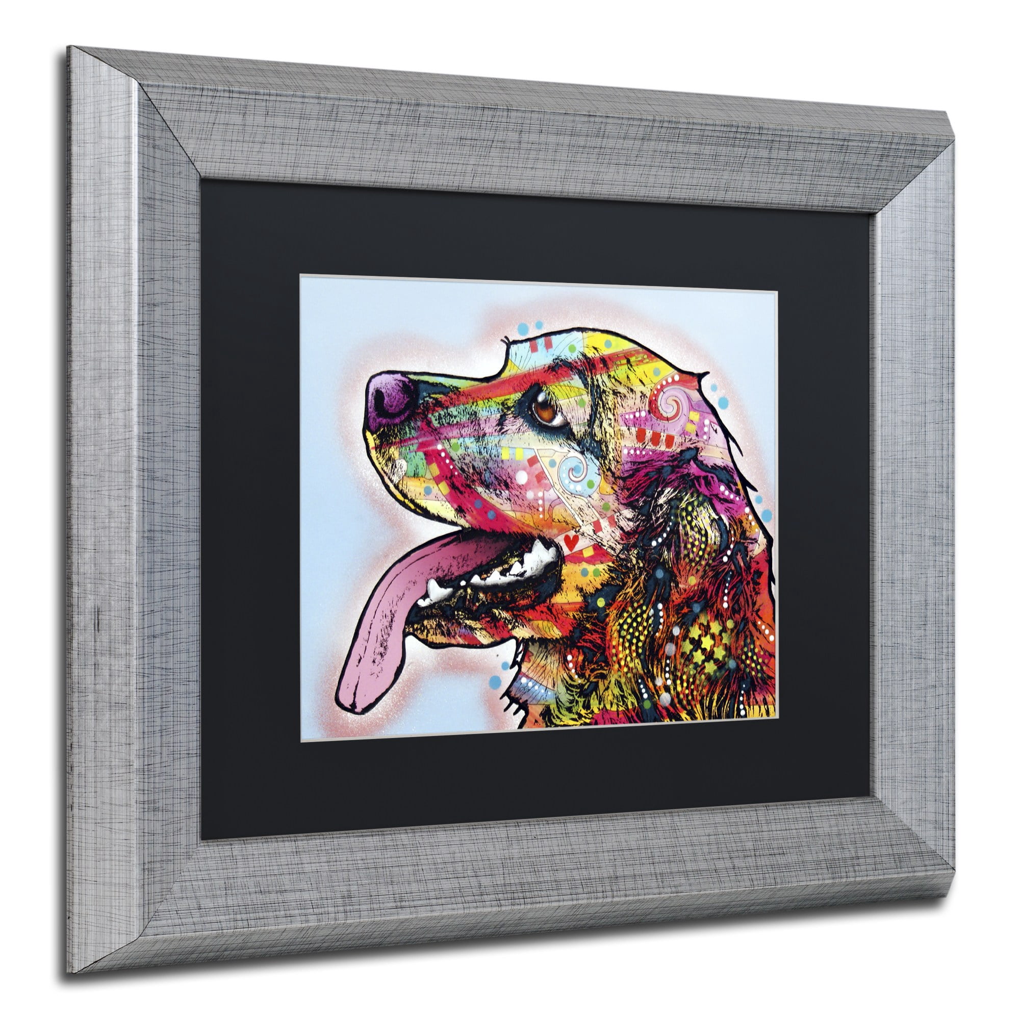 Trademark Fine Art "Cocker Spaniel" Canvas Art by Dean Russo, Black Matte, Silver Frame