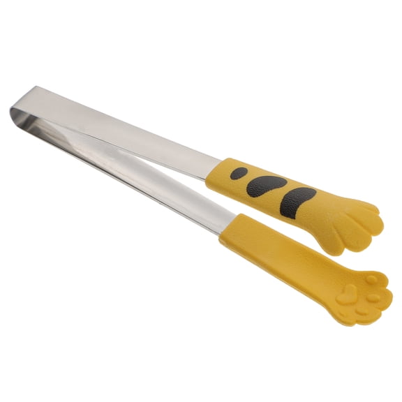 HOOWIFFY Yellow Kitchen Tongs with Cat Paw Design, Ideal for Cooking, Grilling, and Serving Food