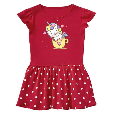 

Inktastic Teacup Unicorn Gift Toddler Girl Dress