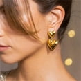 thumbnail image 2 of 18K Karat Gold Plated Earrings for Women Stainless Steel Earrings Jewelry for Her Birthday Gifts, 2 of 13