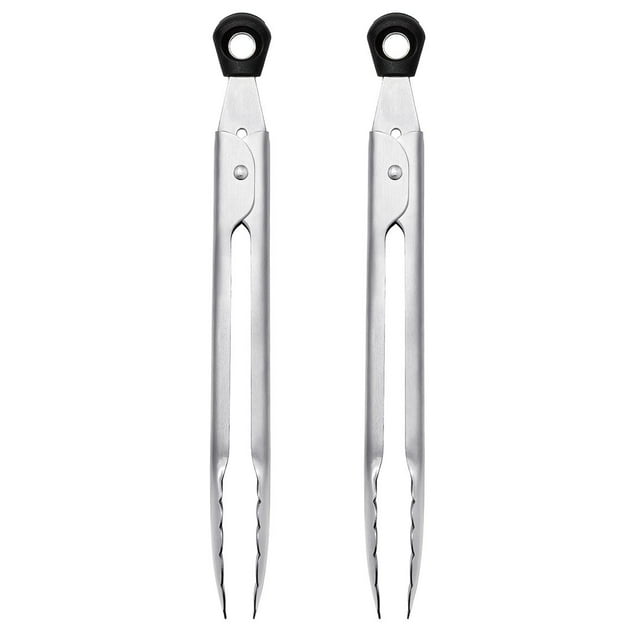 Pinzas OXO Good Grips de acero inoxidable mini de 18 cm, paquete de 2