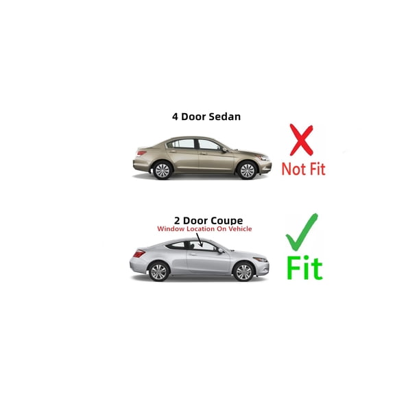 Passenger Right Side Door Window Door Glass Compatible with Honda Accord 2 Door Coupe 2008-2012 Models