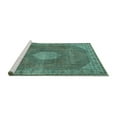 thumbnail image 2 of Ahgly Company Machine Washable Indoor Square Persian Turquoise Blue Traditional Area Rugs, 4' Square, 2 of 4