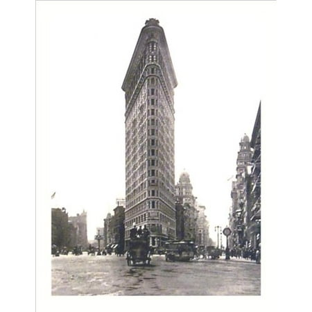 Flat Iron Building Turn of the Century Photograph 19.75x15.5 Art Print Poster New York City Vintage Antique Horse and Buggy