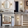 thumbnail image 5 of KAYLA  Modern Glass Wall Sconces, Indoor Wall Lighting Wall Light Fixtures, Vanity Light with Glass Shade(2-Sets) 2 - Brass-30'', 5 of 5