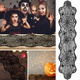 thumbnail image 1 of AKEGAMN 14*48 Inch Halloween Table Runner Black Tablecloth Polyester Lace Table Runner For Halloween Dinner Table Decorations ◆DESIGN: It will not open the thread and draw the thread. Exquisite edge, 1 of 9