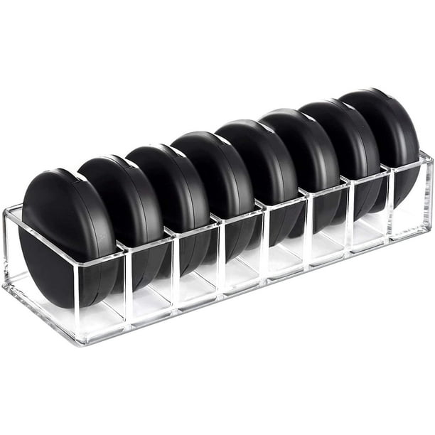 HBlife Organizador compacto de maquillaje acrílico transparente, 8 espacios, organizador de tocador, soporte para sombra de ojos, almacenamiento de paletas para lápiz labial, bronceador, polvo, resalt