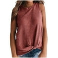 thumbnail image 2 of Giftesty Tank Tops for Women Clearance Knotted Fashion Casual Sleeveless T-Shirt Multicolor Solid Color, 2 of 7