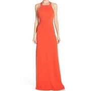 Jill Jill Stuart NEW Orange Womens Size 8 Straight-Neck Gown Dress