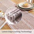 thumbnail image 4 of Farmhouse Table Runner Boho Style Linen 120 Inch Long, Handmade Rustic Table Runner with Tassels for Holiday Party Dining Room Kitchen,13x 120 inch Long Dresser Scarf,Brown, 4 of 8