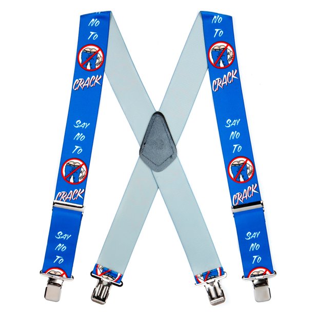 SuspenderStore Suspender Store 54 IN Say No To Crack Suspenders Blue
