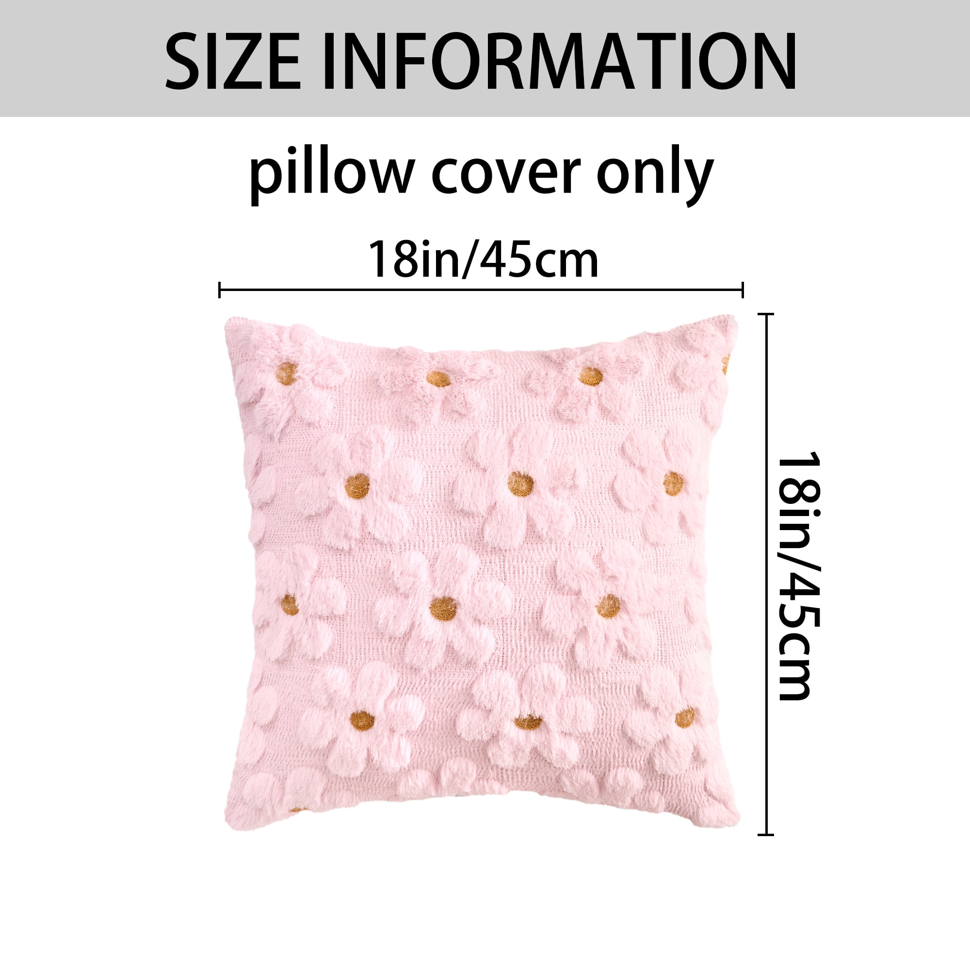 Unique Bargains Throw Pillow Covers Set of 2 Floral Pillows for Sofa Decor Pink