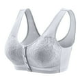 thumbnail image 2 of PMVFHDE Underwear Middle Elderly Bras Vests Thin Comfortable Front Buckle Lace Style Womens Summer Breathable Mature Supportive Daily Wear Soft Gentle Closure Easy Adjust Light Gray - 48=6XL, 2 of 4