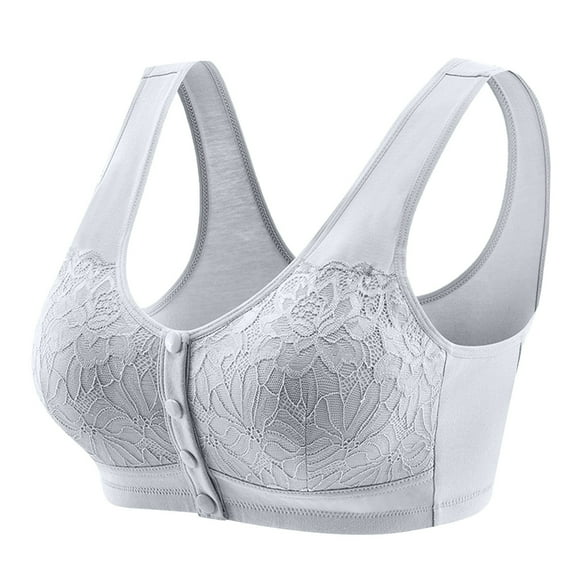 FhsagQ Soutien-Gorge Soutiens-Gorge pour Femmes sous-Vêtements Soutiens-Gorge pour Personnes d'Âge Moyen et Âgées Gilets pour Aînés Mince et Confortable Fermeture avant Style Dentelle Soutiens-Gorge pour Femmes Soutiens-Gorge d'Été pour Femmes Ensemble avec Peignoir Gris Pâle 36