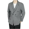 thumbnail image 3 of BiZtdJrK Dressy Casual Sport Jackets for Men Double Breasted Notched Lapel Long Sleeve Suit Jacket Big And Tall Wedding Guest Blazers Gray XXXL, 3 of 5