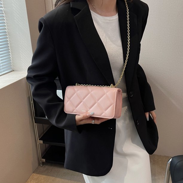 Bolso cruzado con cadena para mujer, Bolso cuadrado clásico informal, Bolso ligero para citas diarias