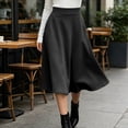 thumbnail image 6 of Lmueinov Plus Size Skirts for Women Casual Elastic High Waist Midi Skirt with Pockets Solid Color Flowy Work Office Fall Winter Skirts S-3XL, 6 of 7