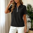 thumbnail image 7 of QGJZVUNL Women'S Short Sleeve Zip Up Tennis Top Casual Summer Business Tops Activewear Athletic Clothing Size 5XL, 7 of 7