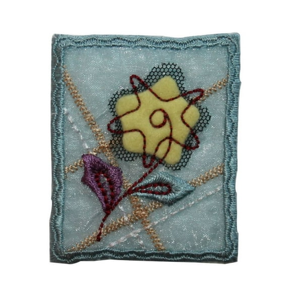ID 6626 Lace Flower Badge Patch Garden Club Symbol Embroidered Iron On Applique