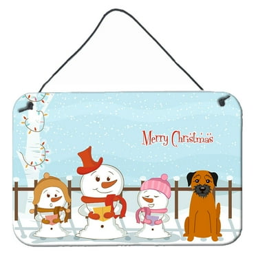 Carolines Treasures BB2370DS812 Merry Christmas Carolers Border Terrier Wall or Door Hanging Prints  8x12 multicolor