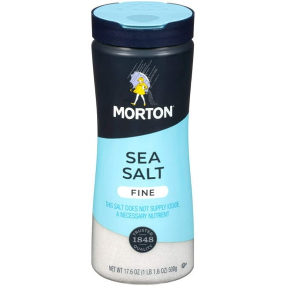 Morton Fine Sea Salt 17.6 oz (Pack of 3)
