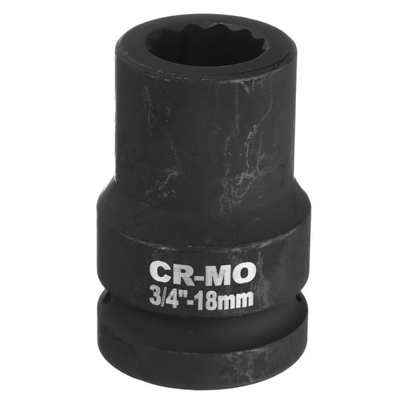 Uxcell 3/4-Inch Drive 12 Point Impact Socket 18mm Metric Spindle Axle Nut Socket Driver Wrench for Auto Repair Easy Removal