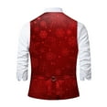keusn mens christmas vest with snow/christmas tree picture red/green holiday waistcoat vest for