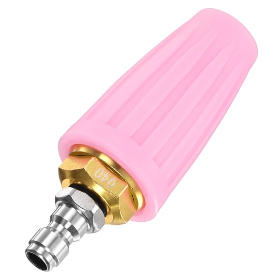 Uxcell Turbo Nozzle Pressure Washer Tips, 360°Rotating Pressure Washer Nozzle with 1/4" Quick Connector, for Garden/Car/Brick [Pink]