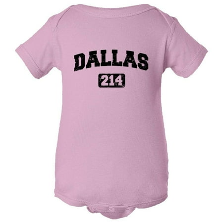 

PleaseMeTees™ Baby Dallas 214 Area Code Distressed HQ Jumpsuit