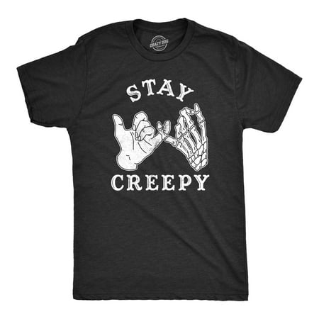 Mens Stay Creepy Tshirt Funny Best Friends Halloween Skeleton (Best Stay At Home Jobs For Men)