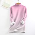 thumbnail image 4 of Breezora Cold Weather Mock Neck Sweatshirt Womens Insulated Crew Long Sleeve Casual Indoor Outdoor Loungewear XXL Size Pink, 4 of 5