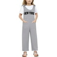 thumbnail image 2 of Girls Jumpsuits Overalls Grey Loose Rompers Girls Summer Outfits Cute Teen Clothes 13-14 Years Girls Fashion, 2 of 5