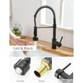 thumbnail image 4 of Kitchen Sink Faucet for Bar Farmhouse Commercial, 2 Function Water Outlet LED Kitchen Faucets, Brushed Nickel and Black Sink Faucet, Pull Out Kitchen Mixer Tap, 4 of 8