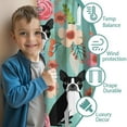 thumbnail image 3 of Blackout Kids Curtains,Green Boston Terrier and Flower Childrens Insulated Curtains Set Of 2,Bedroom Essentials,Toddler Room Decor 52x84in(132x213cm), 3 of 4