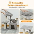 thumbnail image 5 of Demi Bonn 28.5'' Tall Cat Tree Tower, Three Tier Cat Tree House for Indoor Cats Modern Kitten Cat Climbing Tree, Grey, 5 of 11