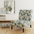 thumbnail image 2 of Designart "Beachy Blue Hydrangea Calm III" Blue Floral Upholstered Accent Chair - Cottage Arm Chair For Bedroom, 2 of 5