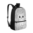 thumbnail image 2 of Uourmeti Cat and Flowers Pattern Trendy Backpack, 17 Inch Front Pocket School Backpack Large Storage Bookbag for Adults, 2 of 6